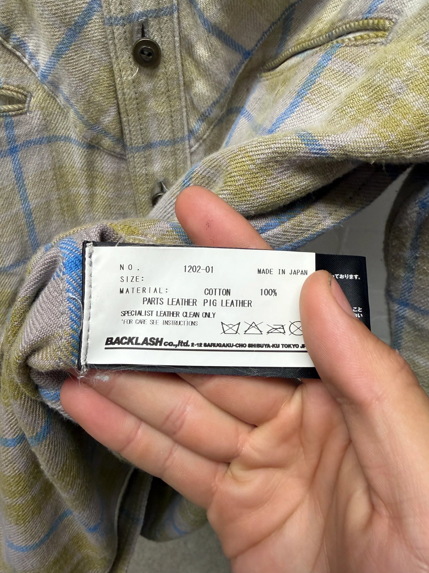 Isamu Katayama Backlash ‘Pigskin Suede’ Printed Plaid Western Flannel
