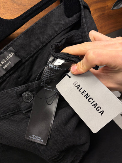 2023 Balenciaga Black ‘Loose Fit Jeans’ Heavyweight Denim