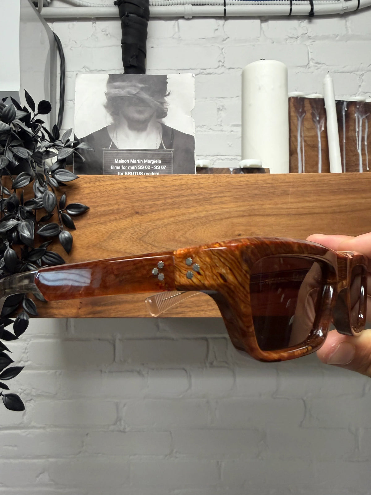 Jacques Marie Mage ‘Rush’ Burlwood Brown Tinted Sunglasses