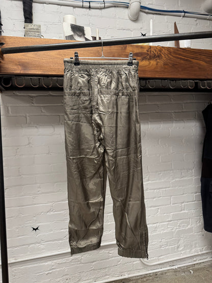SS2022 Rick Owens ‘Fogachine’ Dust Brown Satin Track Pants