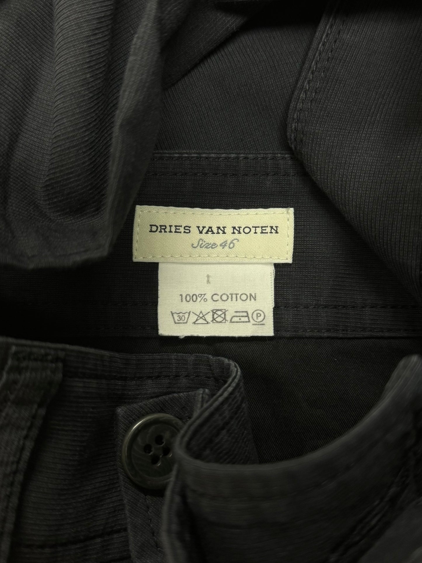 Dries Van Noten Black Cotton Cargo Pants