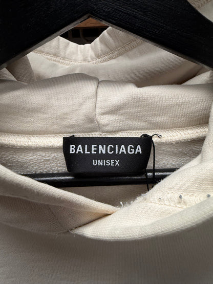 SS2022 Balenciaga ‘Unity Logo’ Cream White Pullover Hoodie