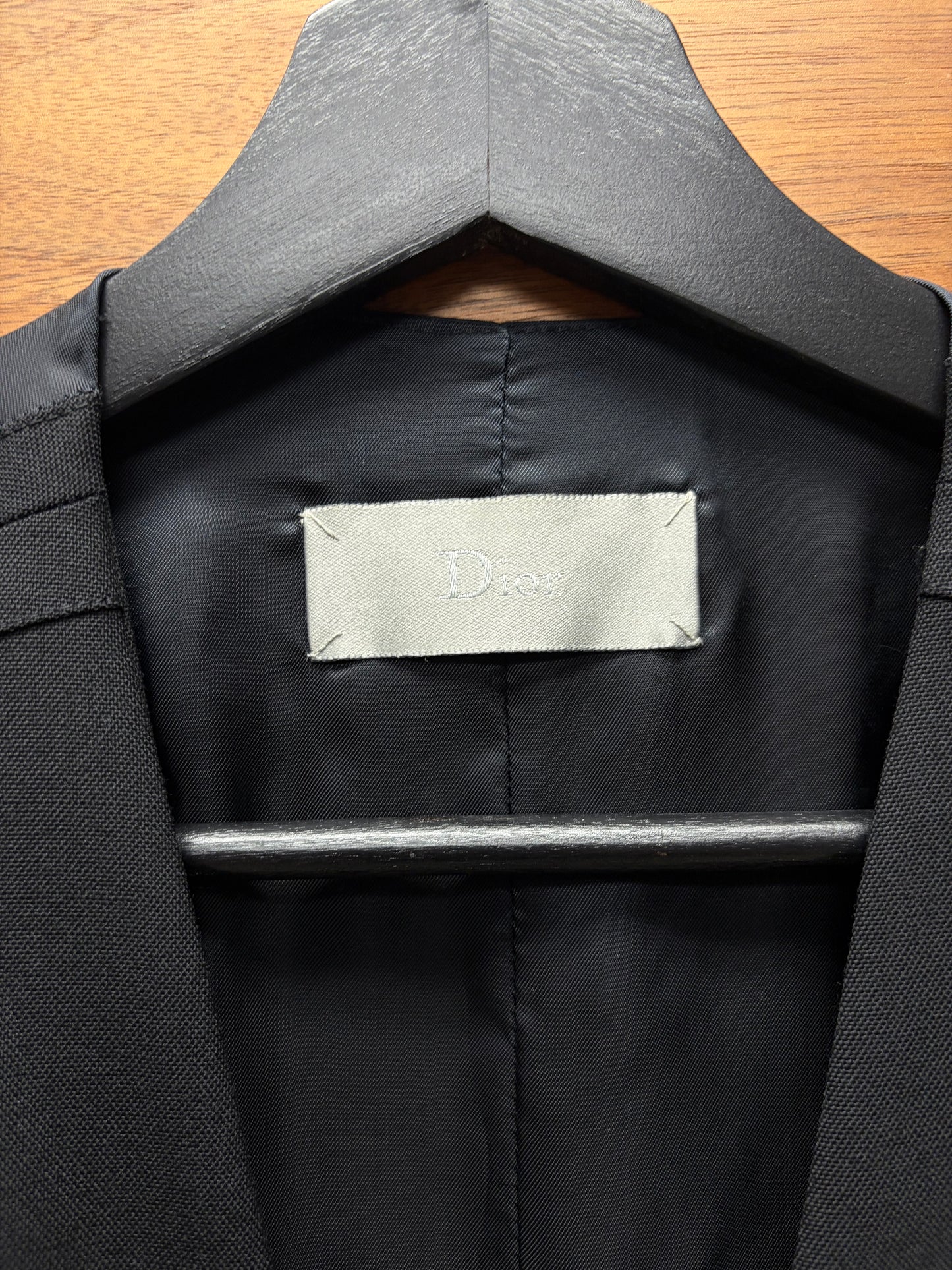 Dior Homme Black Wool Shoulder Padded Formal Vest