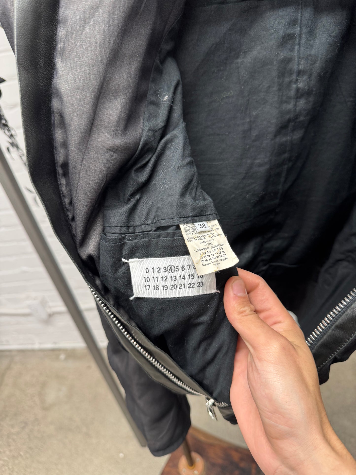 Maison Margiela ‘Silk Wrapped’ Leather Trim ‘5-Zip’ Jacket