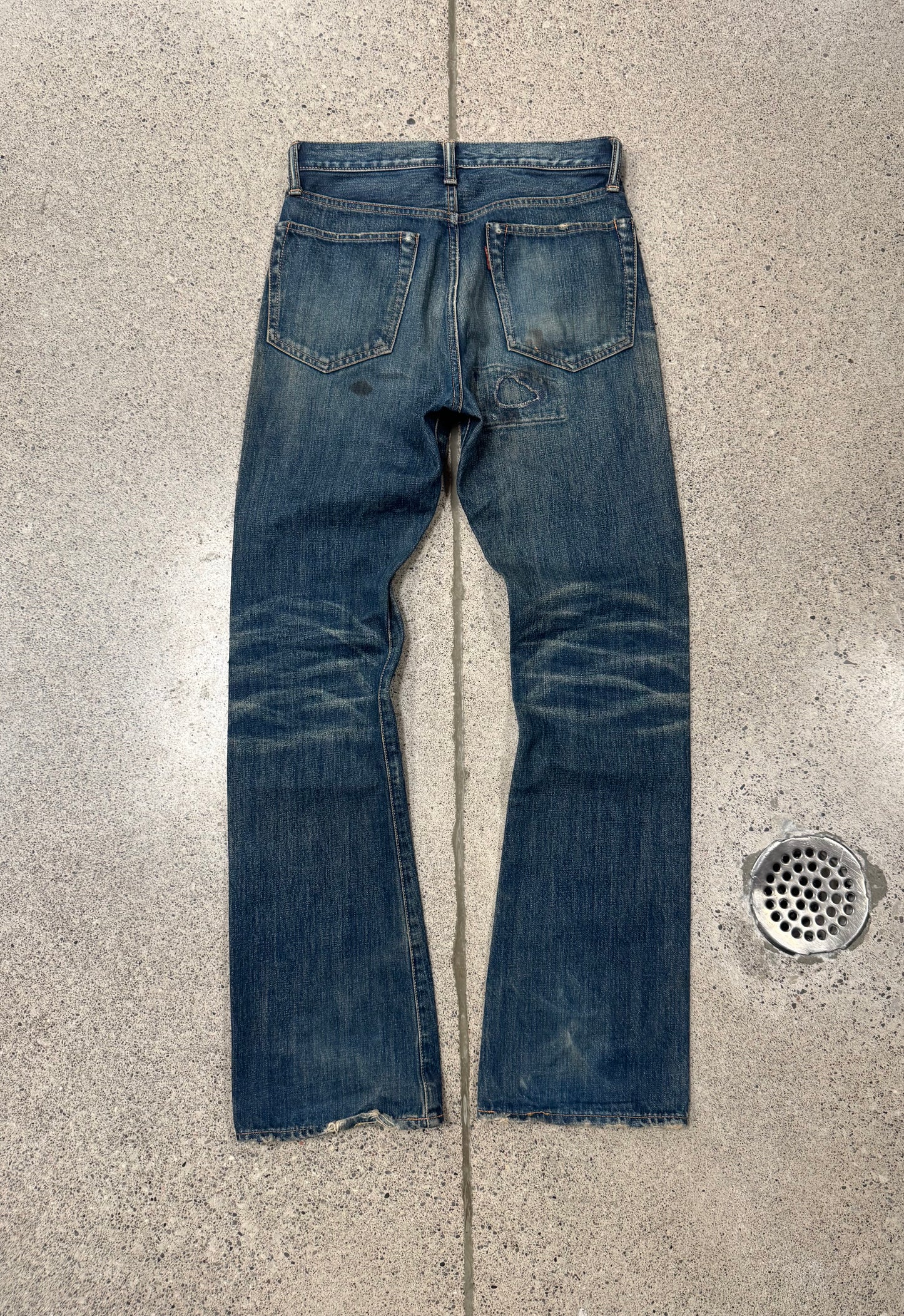 Kapital Bootcut ‘Sashiko’ Repaired Blue Flared Denim