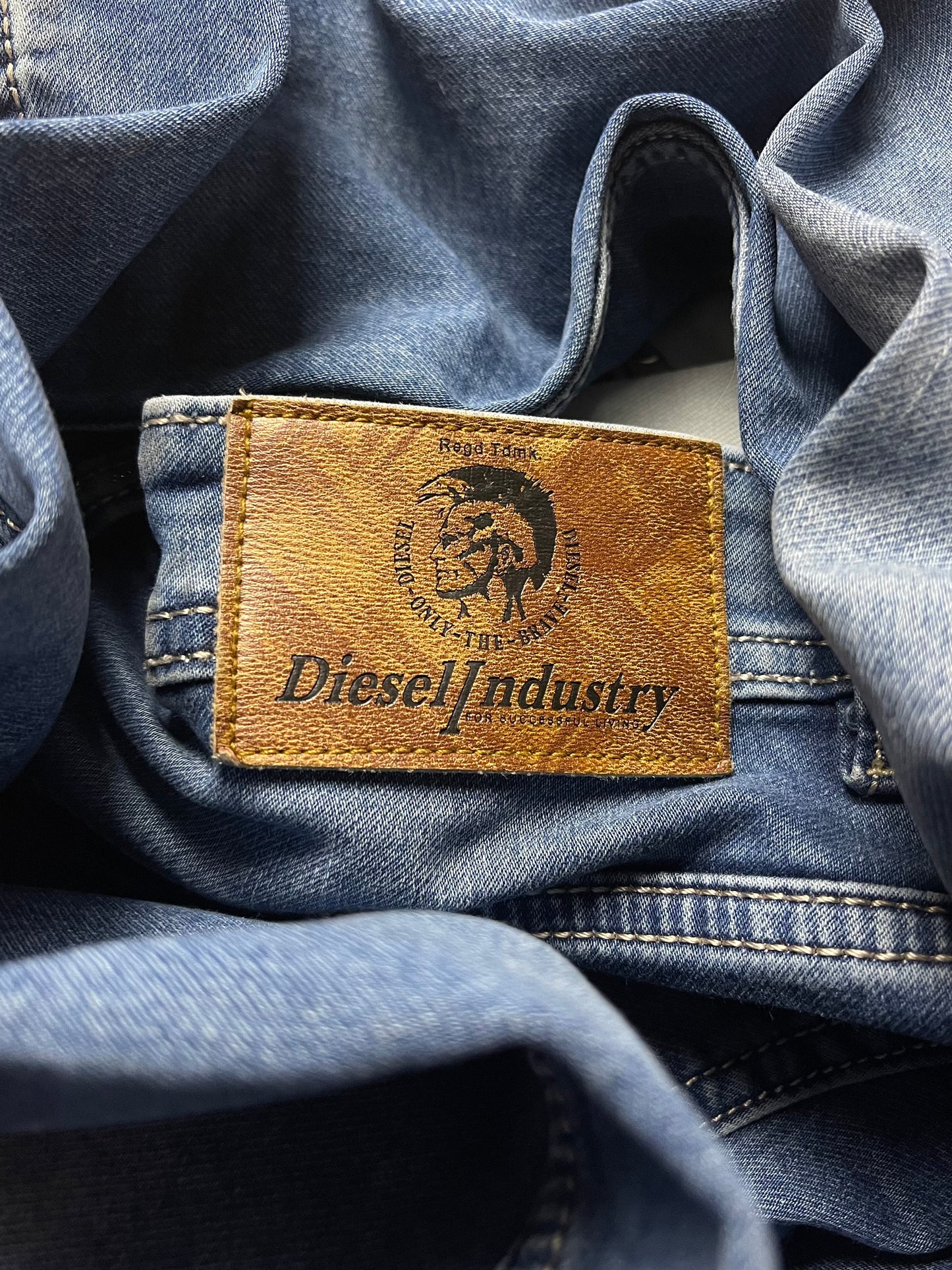 Diesel Washed Blue Slim Bootcut Denim