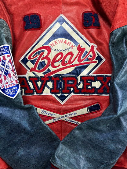 Vintage 90s Avirex Newark Baseball Leather Varsity Jacket