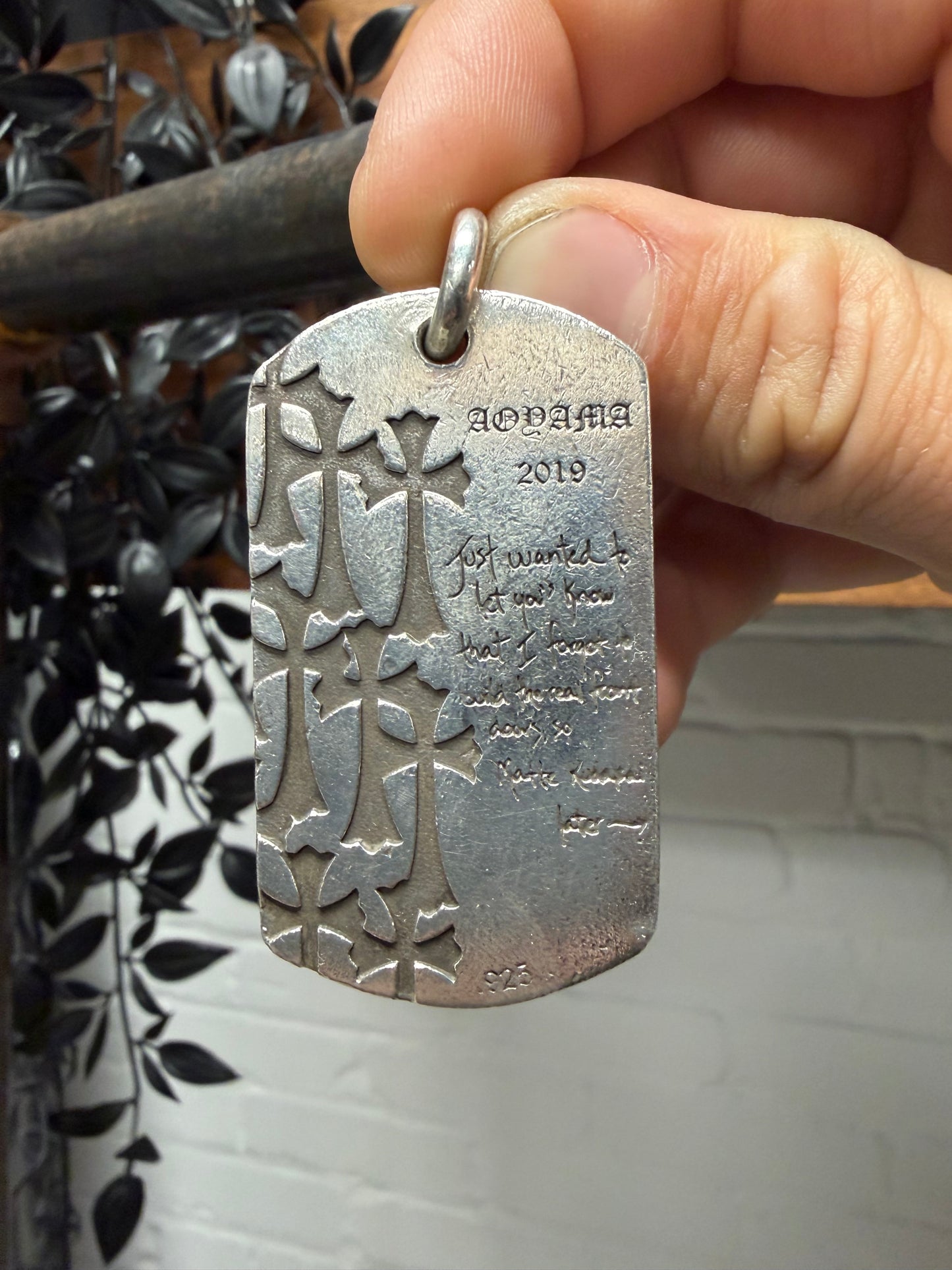 2019 Chrome Hearts Aoyama Store ‘20th  Anniversary’ 925 Silver Dogtag Pendant