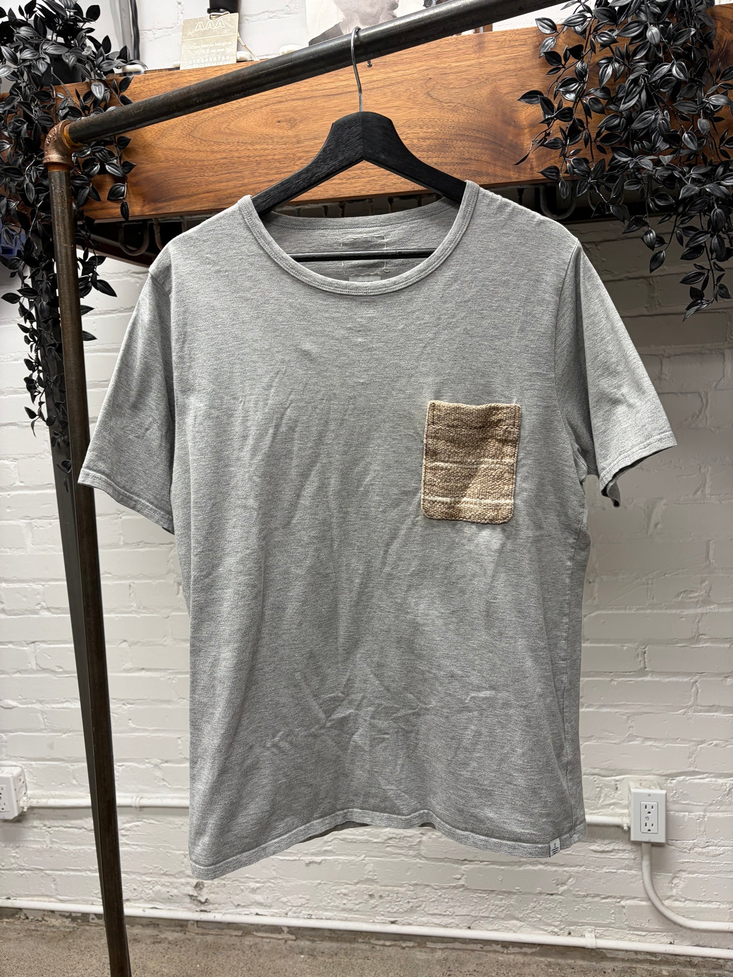 Visvim ‘Knit Pocket’ Heather Grey Cotton T-Shirt