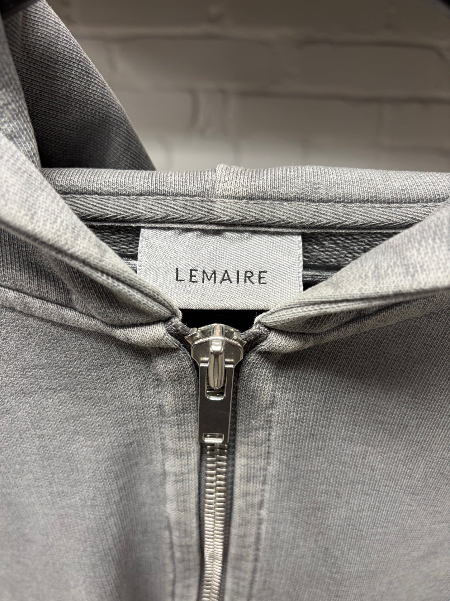 AW2021 Lemaire Quarter Zip ‘Stone Washed Grey’ Hoodie