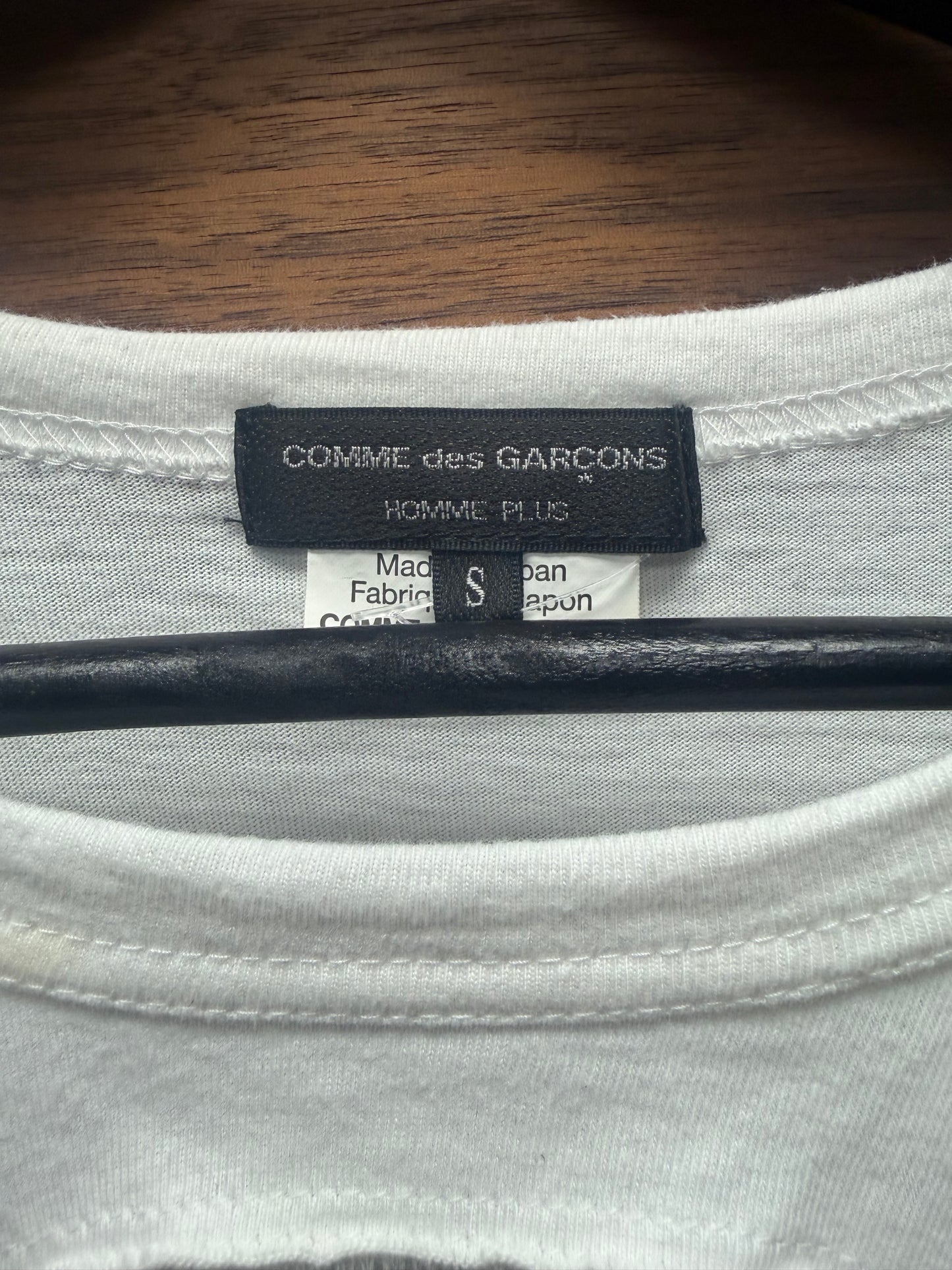 2014 Comme Des Garçons Homme Plus ‘Zip-Up’ White Short Sleeve T-Shirt