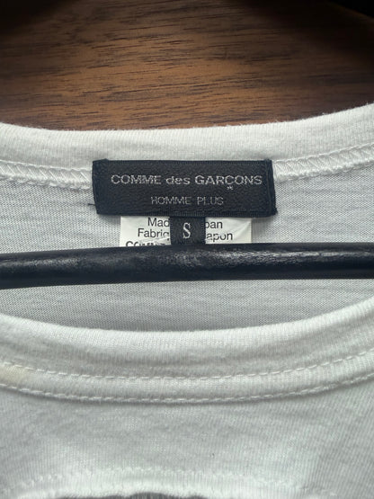 2014 Comme Des Garçons Homme Plus ‘Zip-Up’ White Short Sleeve T-Shirt