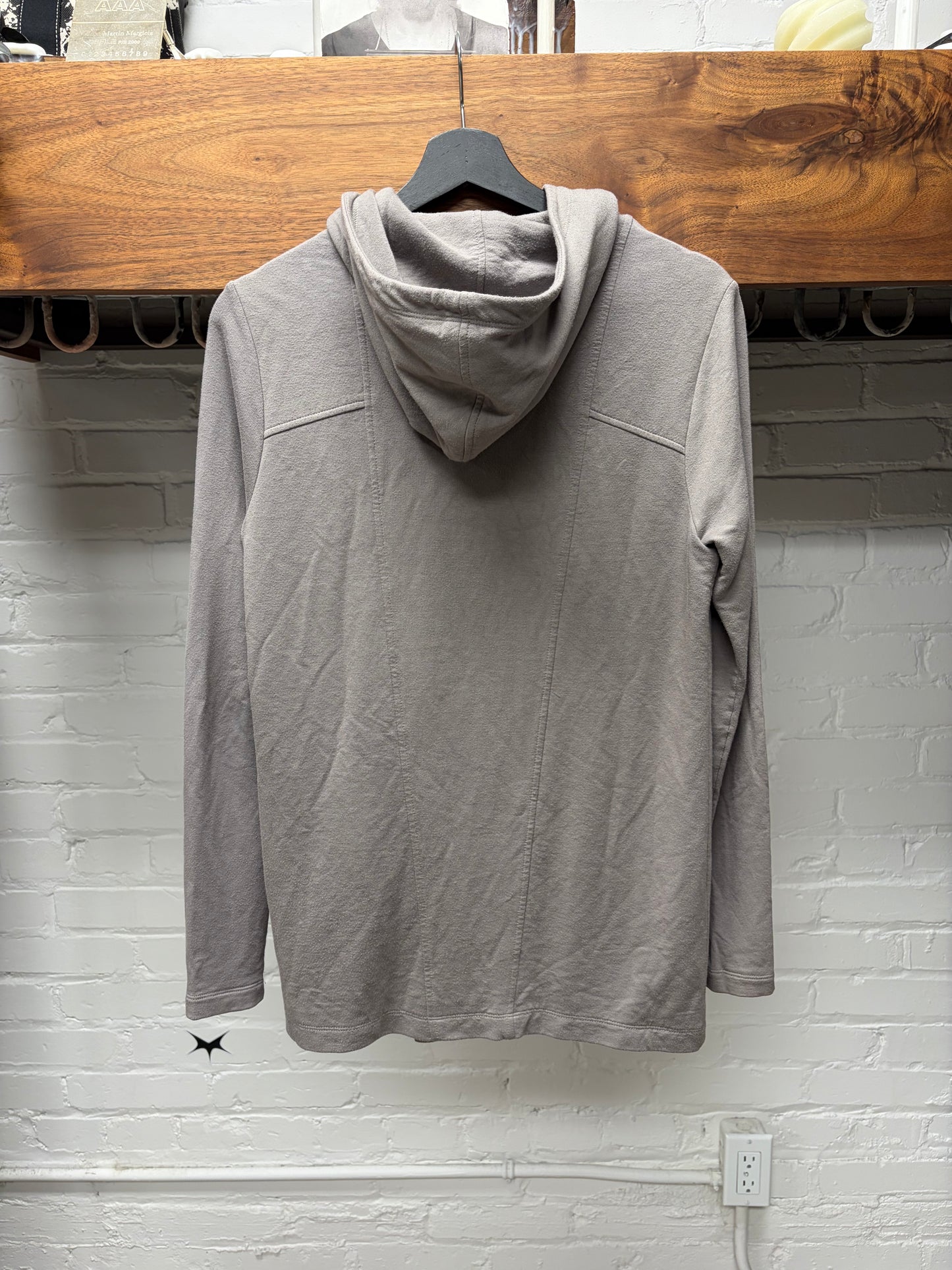 Helmut Lang Brown Asymmetric Zip-Up Hoodie