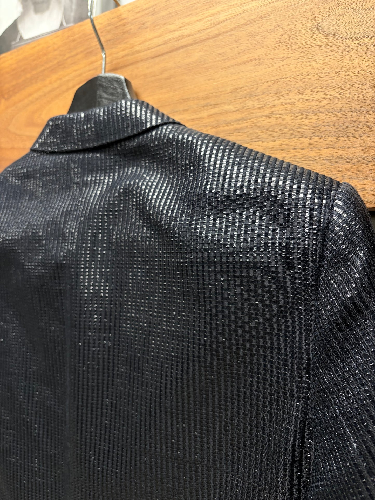 AW2009 Dior Homme ‘Angles’ Sequin Glitter Effect Black Runway Blazer