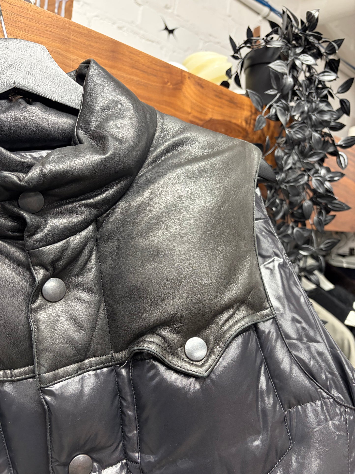 AW2007 Number (N)ine ‘Love God Murder’ Leather/Down Fill Vest