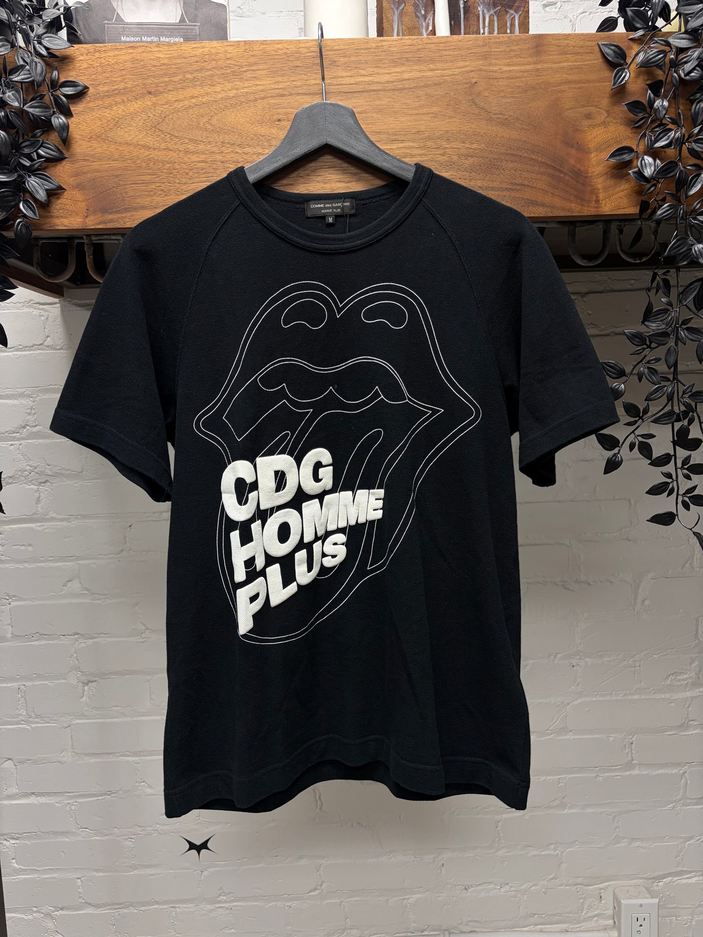 SS2005 Comme Des Garçons Homme Plus x Rolling Stones ‘Tongue & Lips’ Black Graphic T-Shirt