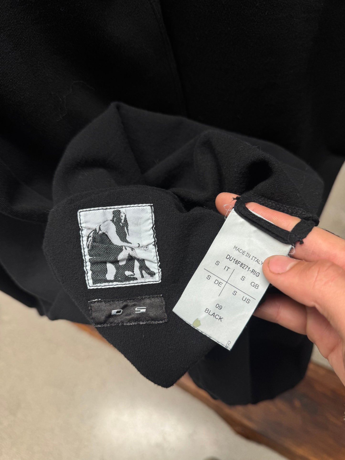 AW2016 Rick Owens ‘Mastadon’ Black Oversized Cotton Sweatshirt