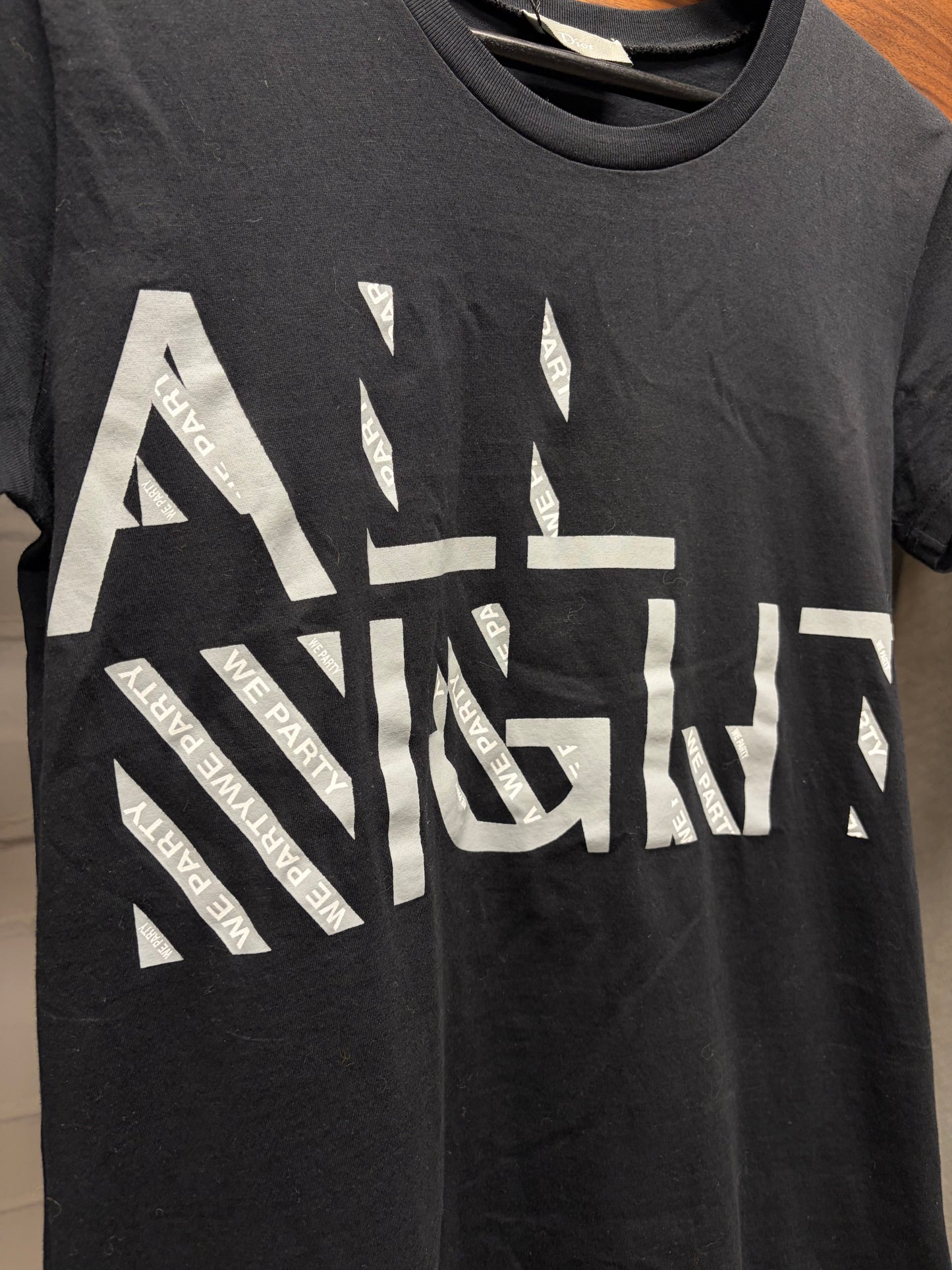 AW2003 Dior Homme by Hedi Slimane ‘We Party All Night’ Slogan T-Shirt