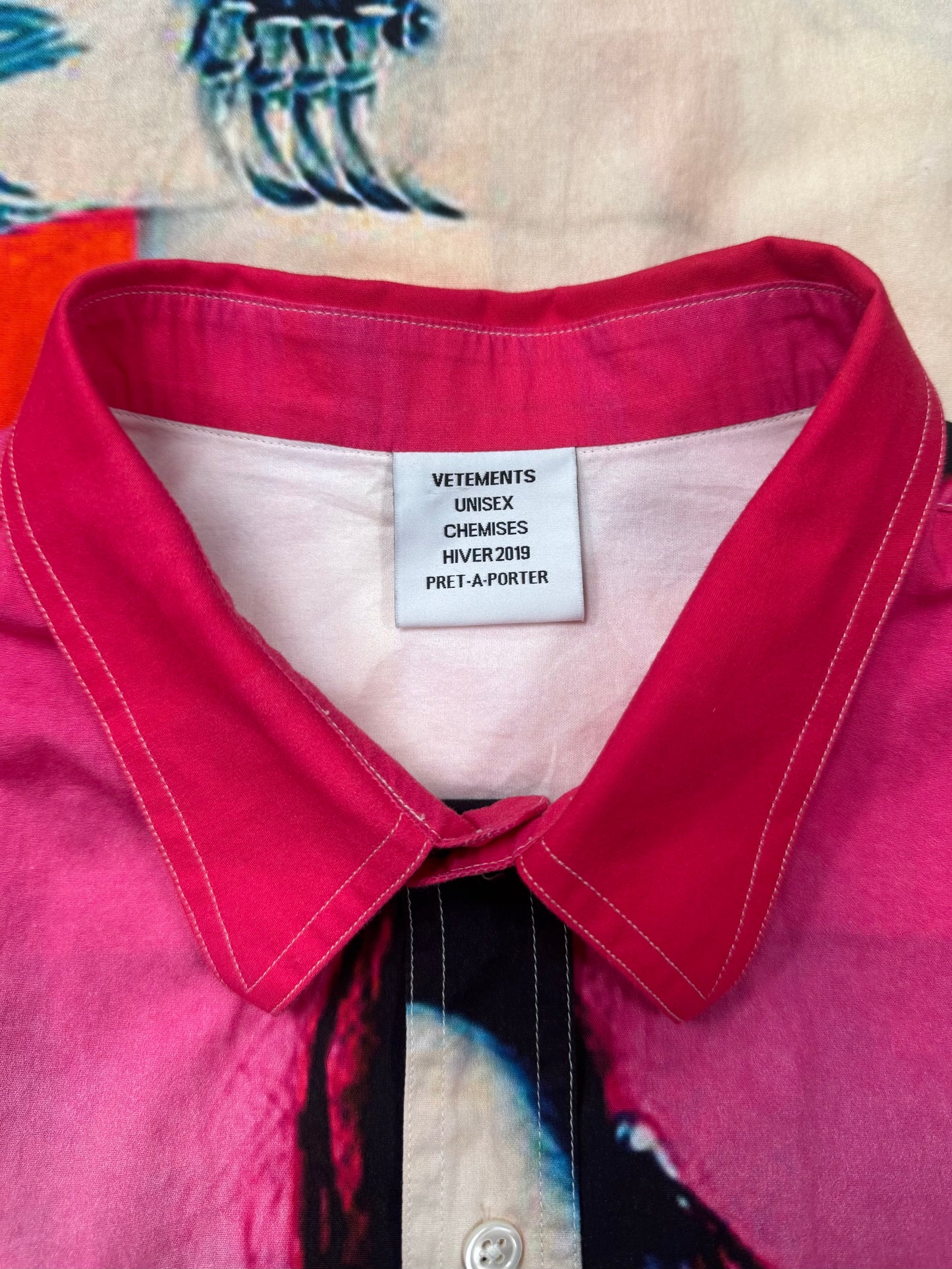 AW2019 Vetements ‘Marilyn Manson’ Full Color Button Down Shirt