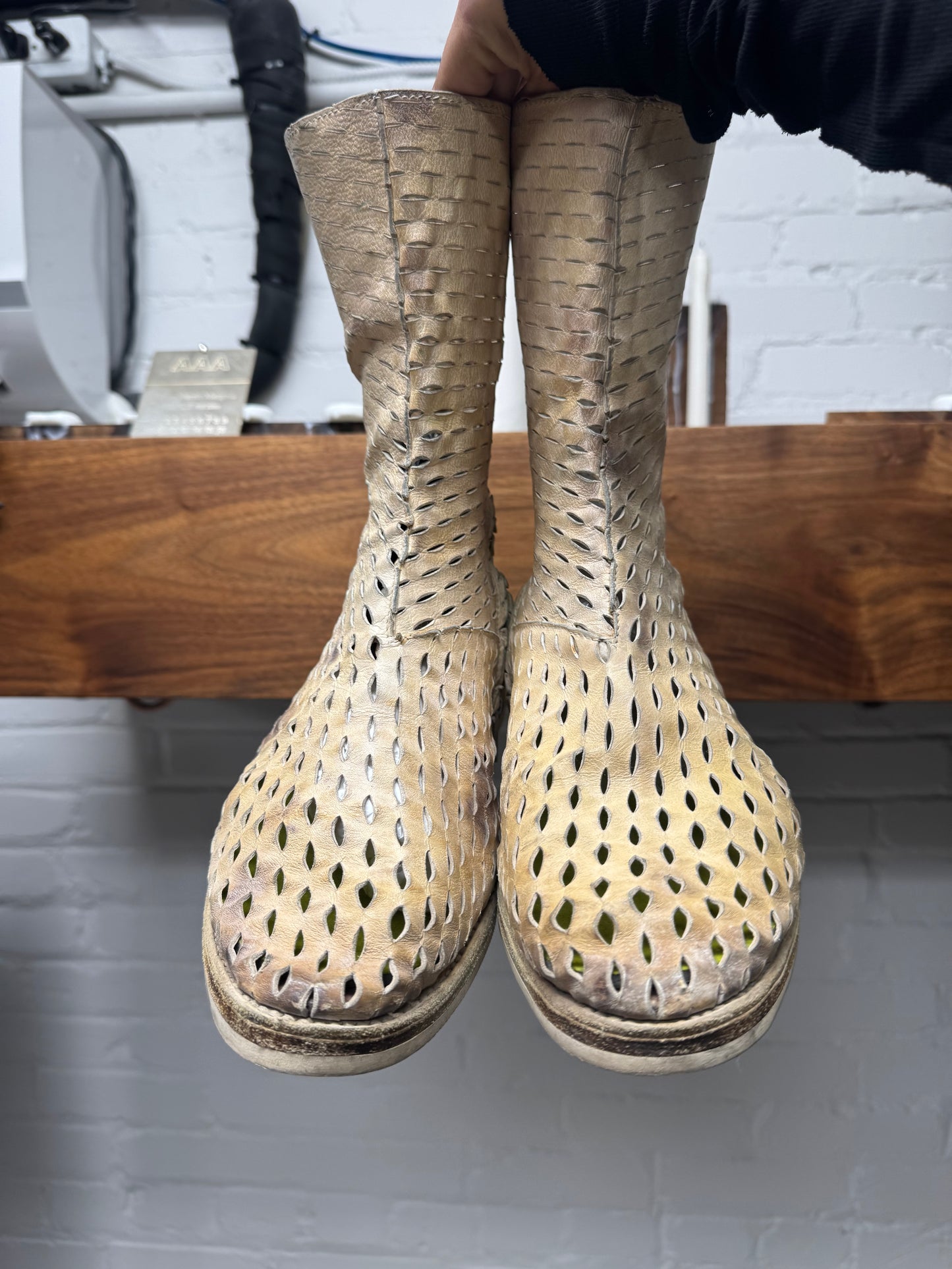 Carol Christian Poell ‘Laser Cut’ Kangaroo Leather Tornado Zip Boots