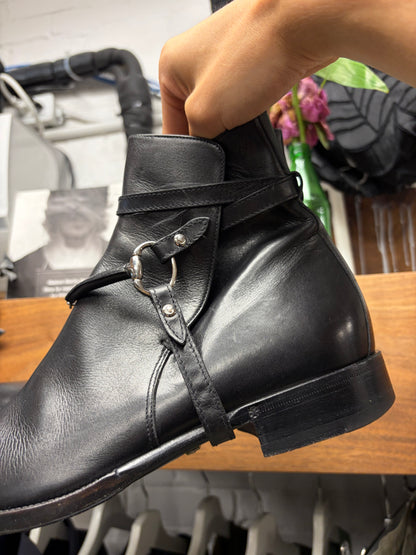 Gucci ‘Horsebit’ Black Leather Side Zip Ankle Boots