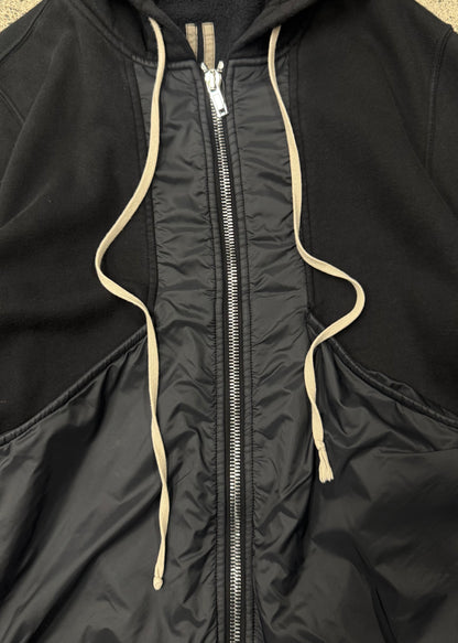 Rick Owens DRKSHDW ‘Jason’ Nylon Panelled Zip Up Hoodie