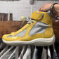 2000s Prada ‘Americas Cup’ Bike Yellow/Grey Patent Leather High Top Sneakers