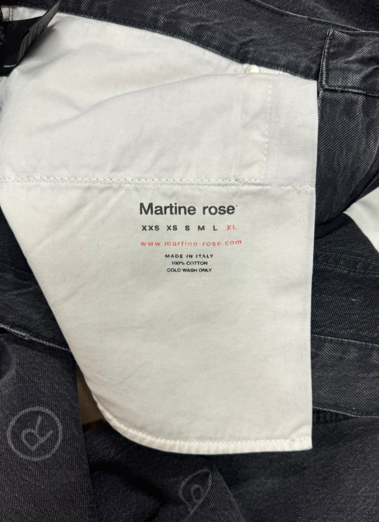 Martine Rose ‘R’ Logo Washed Black Wide Cut Denim