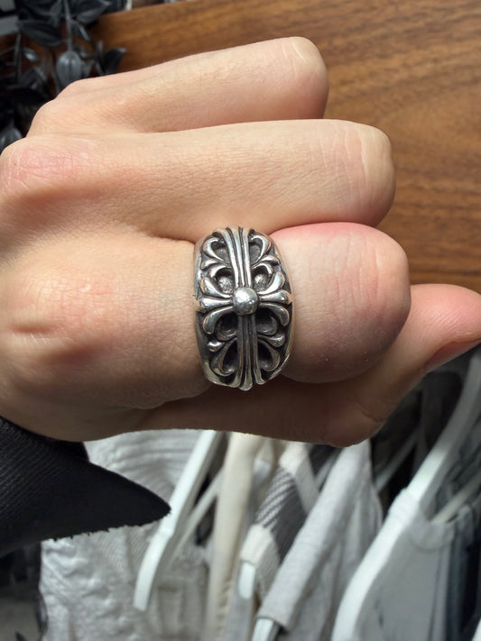 Chrome Hearts ‘Floral Cross’ 925 Silver Ring
