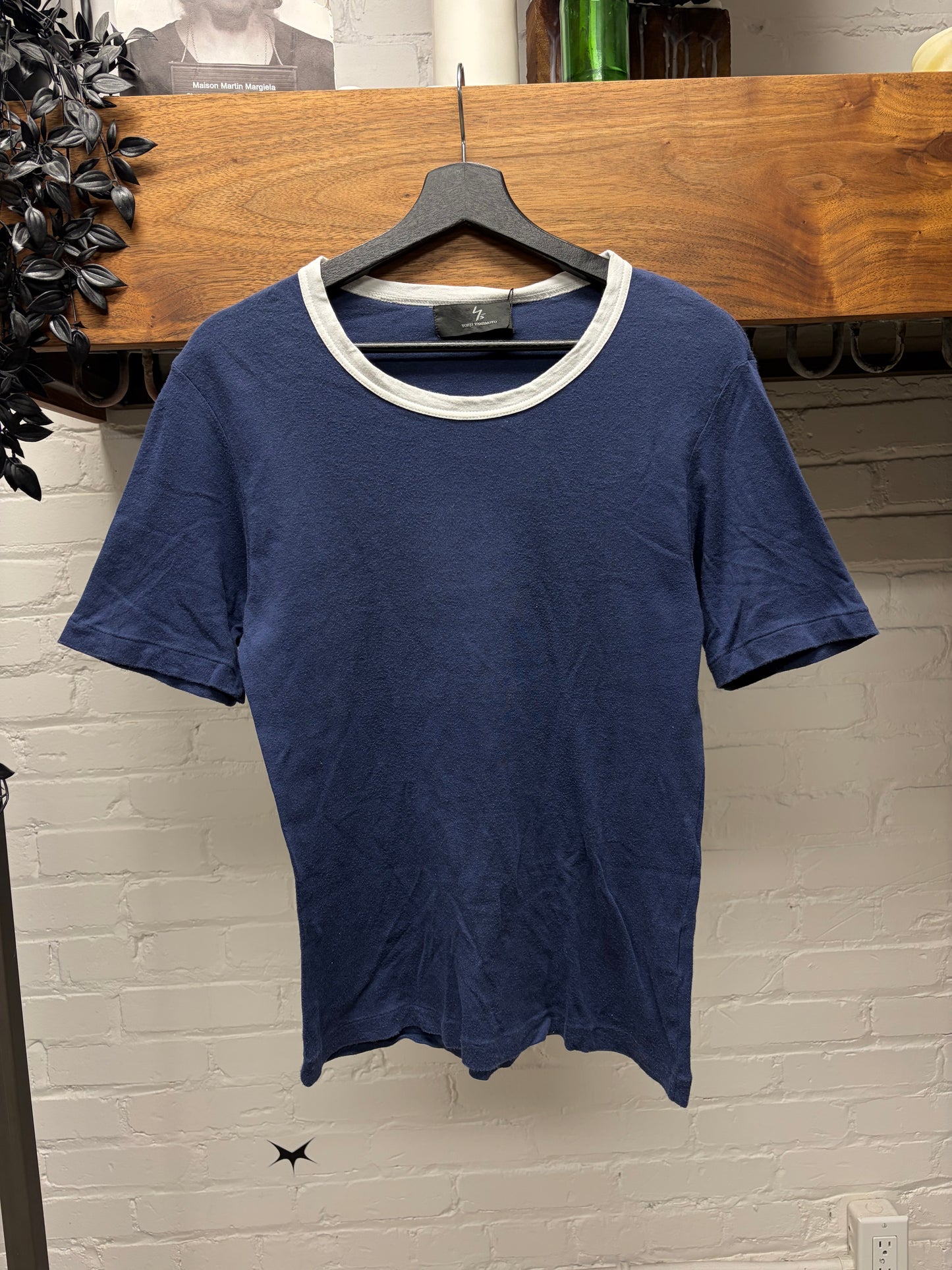 Vintage Yohji Yamamoto ‘Y’s’ Blue/White Ringer Short Sleeve T-Shirt