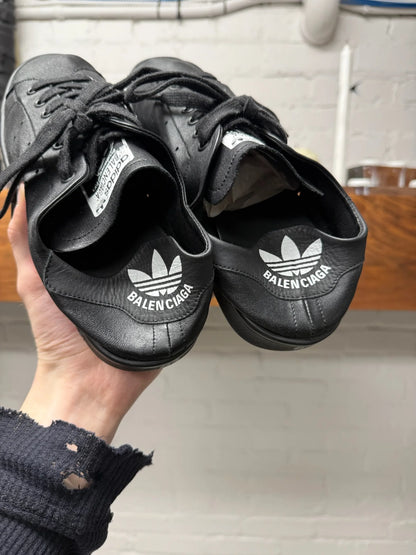 Balenciaga x Adidas ‘Stan Smith’ Black Leather Low Top Sneakers