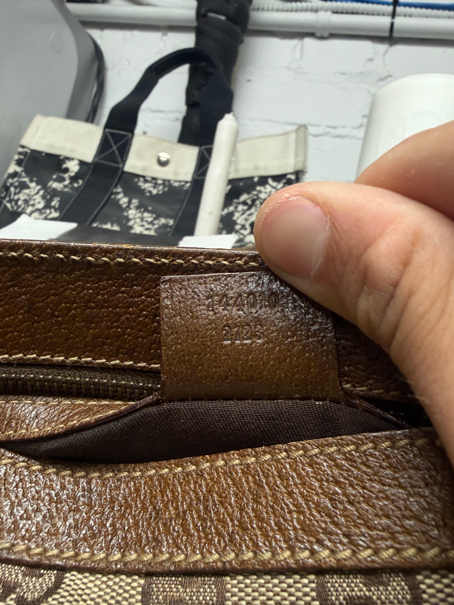 Gucci Canvas Monogram Studded ‘Pelham’ Runway Flap Bag