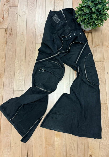 AW2003 Dolce & Gabbana ‘Spiral Zip’ Grey Cargo Pants