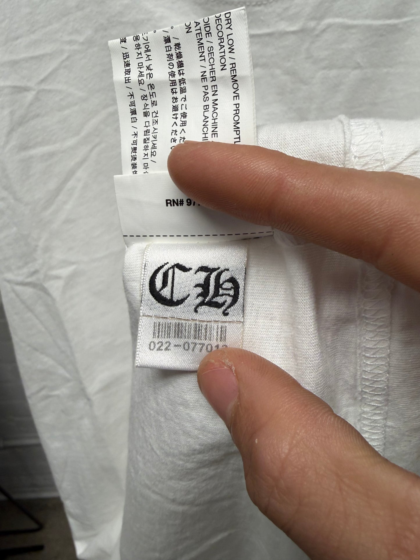 Chrome Hearts ‘Scroll Neck Logo’ White T-Shirt