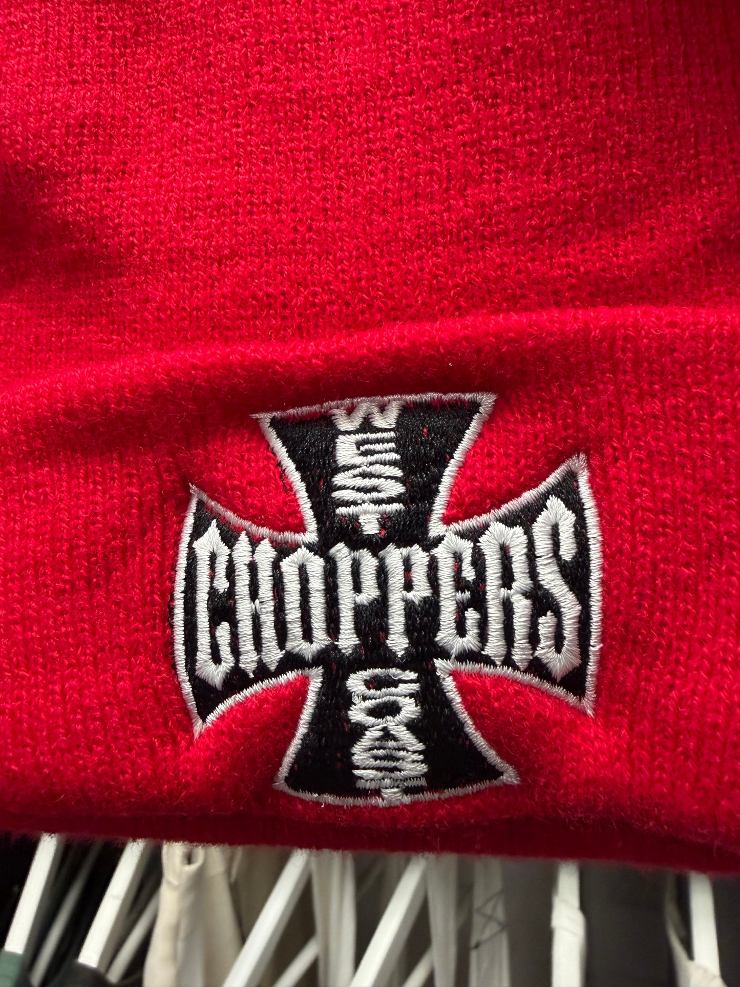 Vintage West Coast Choppers Red Cross Logo Beanie
