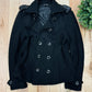 Tete Homme Black Leather Accented Peacoat