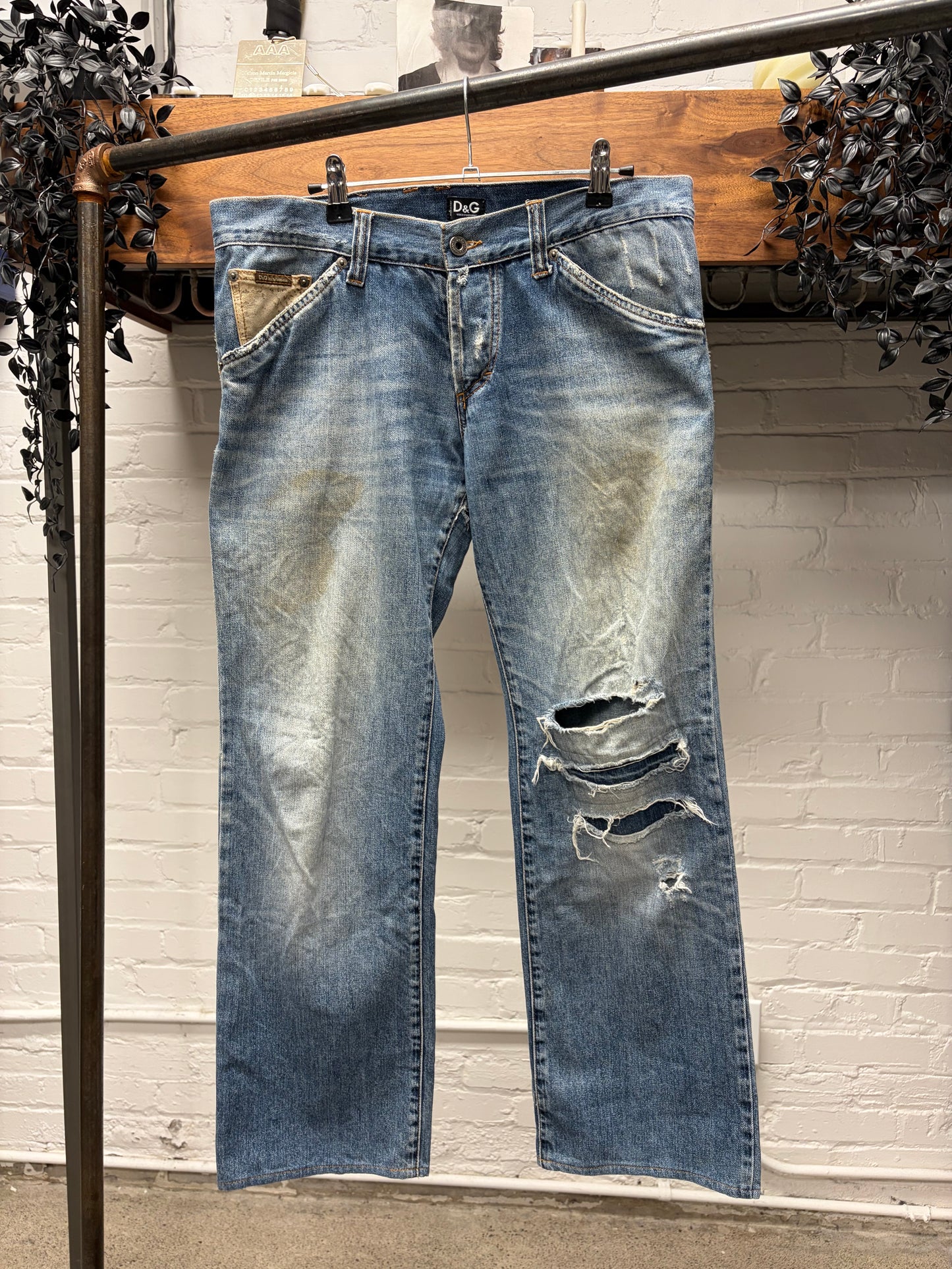 Dolce & Gabbana ‘Snakeskin Print’ Reconstructed Denim