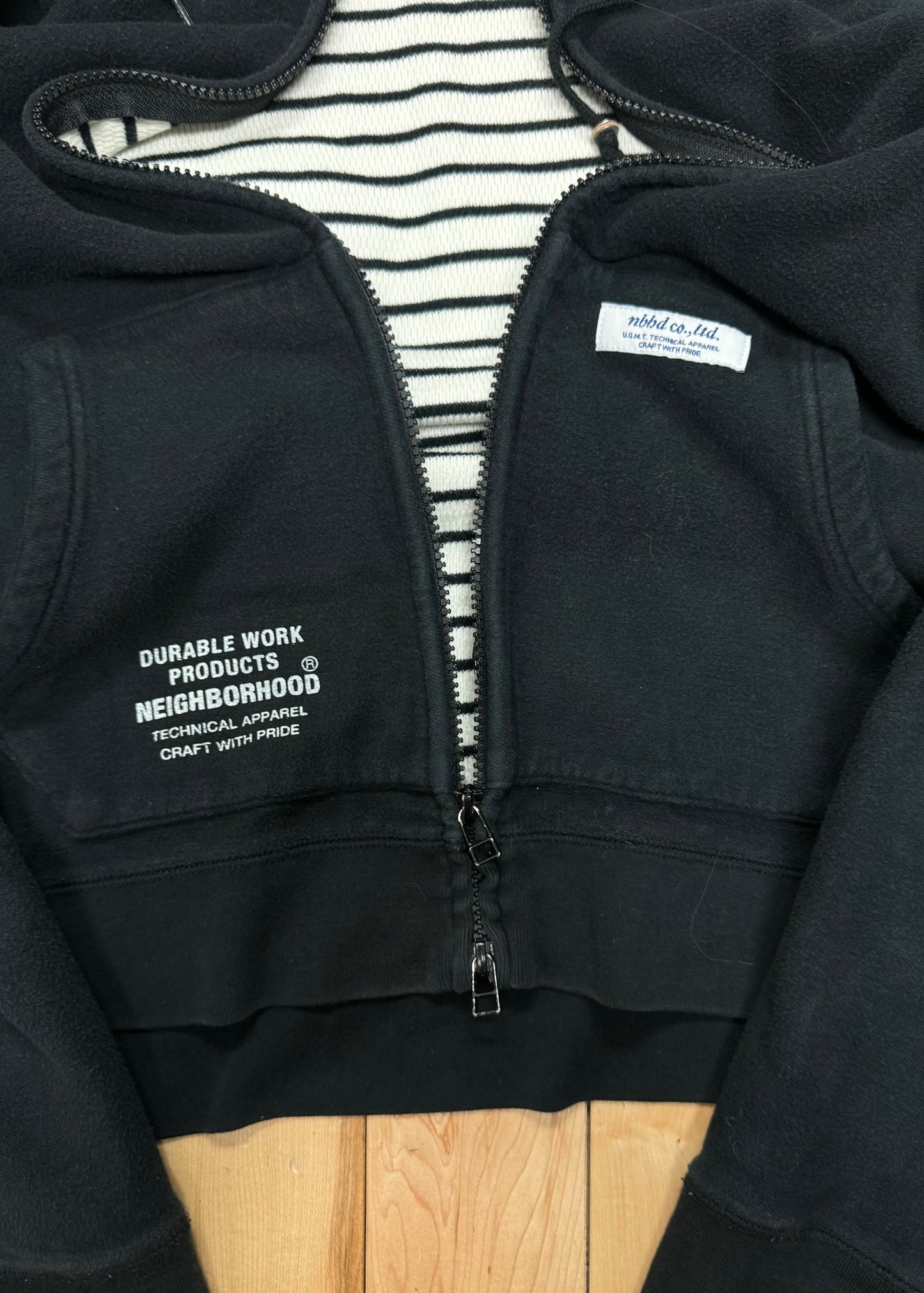 Neighborhood Waffle Knit Zip Up Hoodie