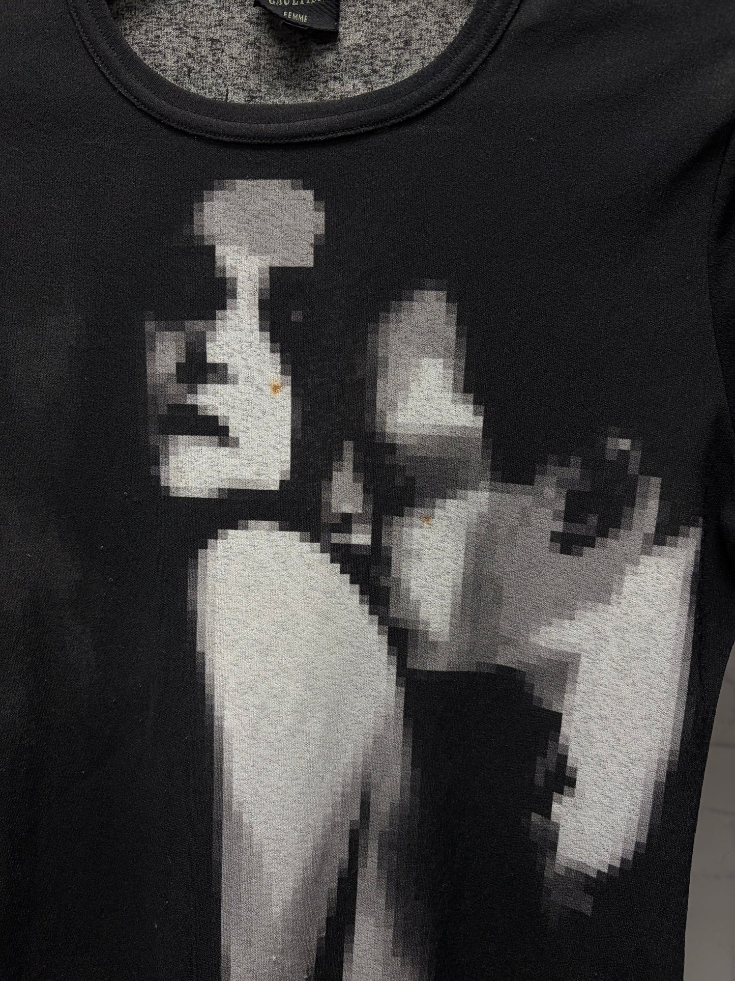AW1994 Jean Paul Gaultier ‘Vampire’ Pixelated Black Mesh Long Sleeve Shirt