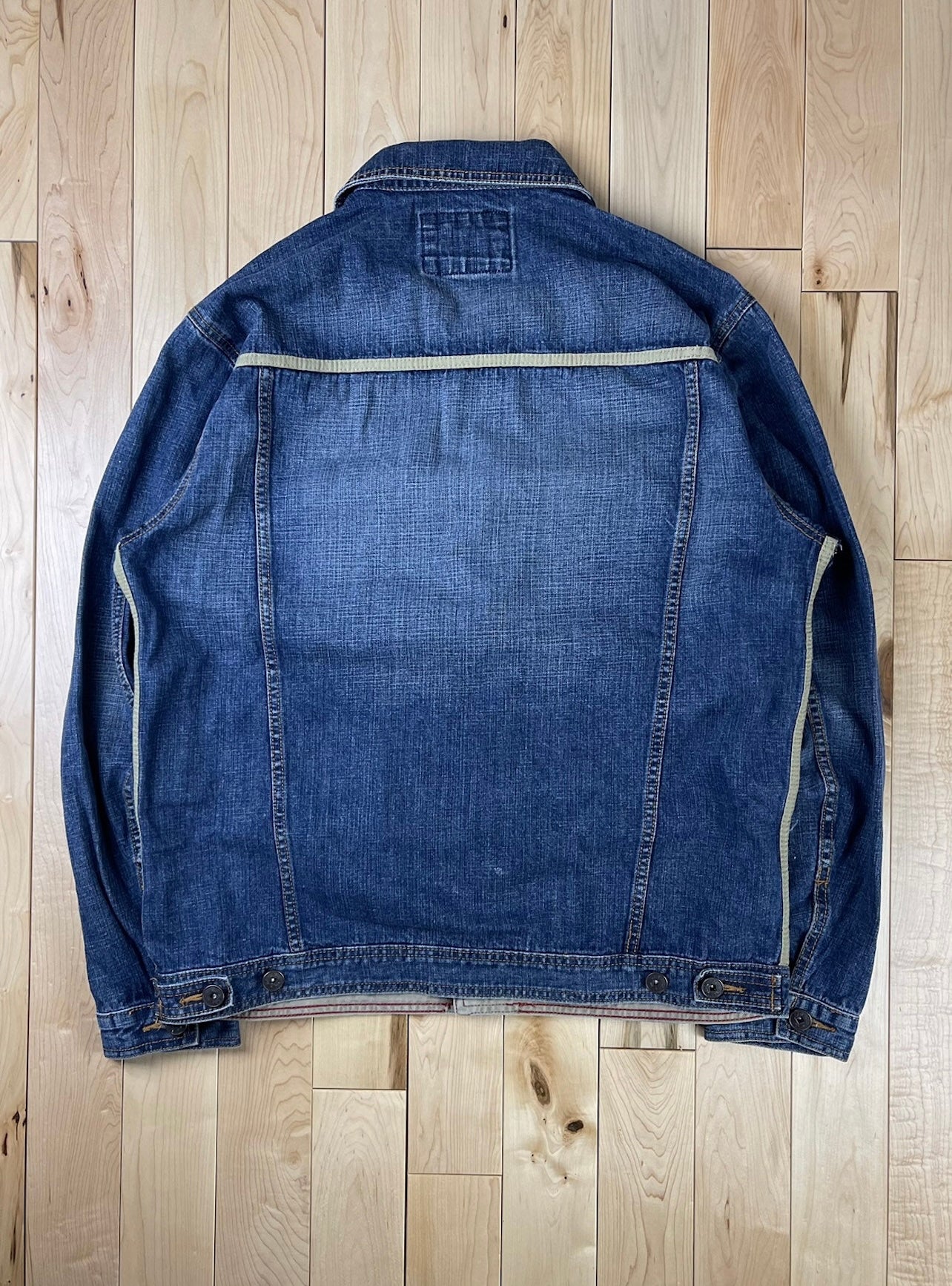 Marithe Francois Girbaud Darted Blue Denim Trucker Jacket