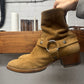 Saint Laurent ‘Wyatt’ Brown Suede Harness Boots