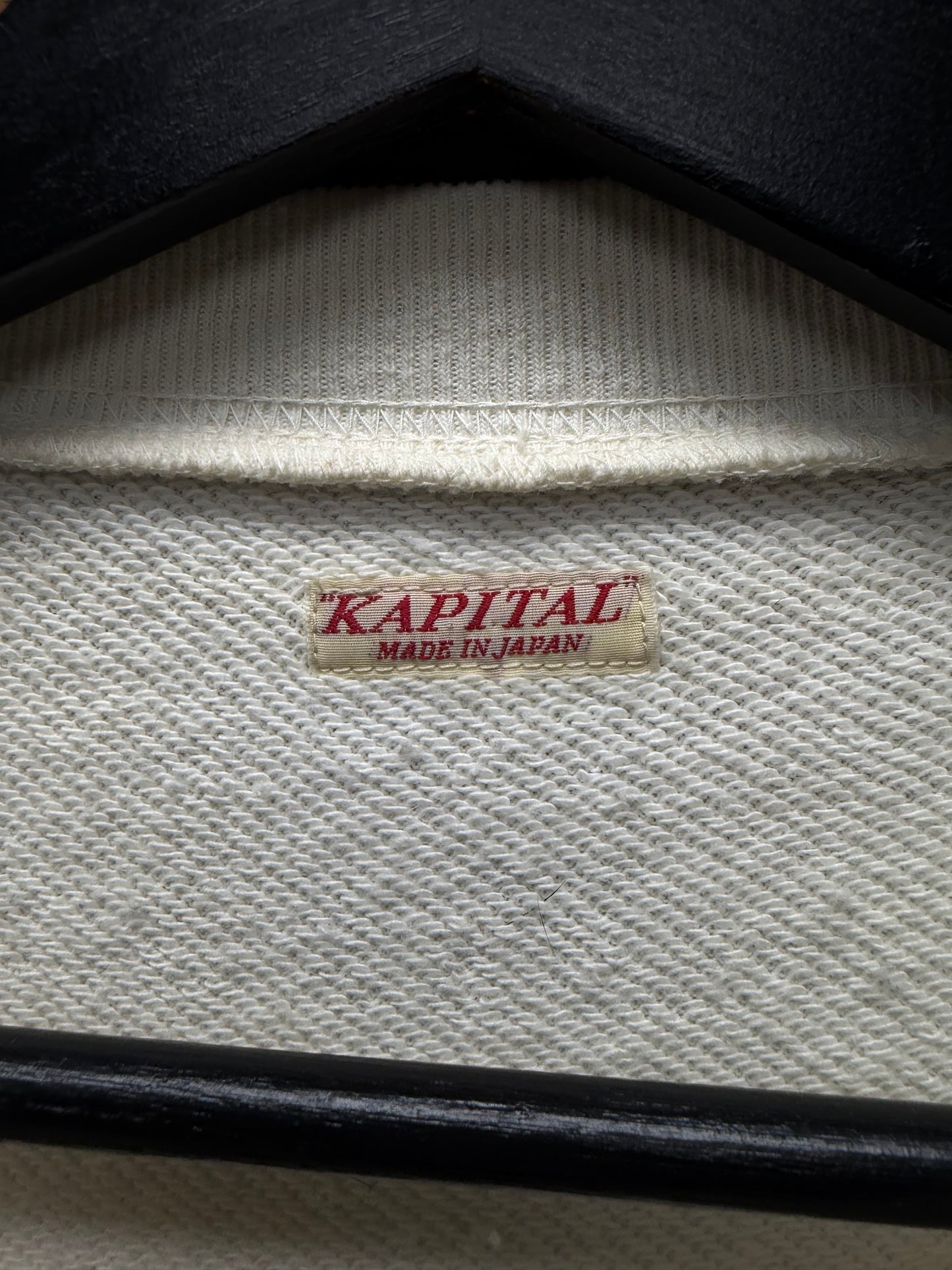 Kapital ‘Smiley’ Cream White Elbow Patch Sweatshirt