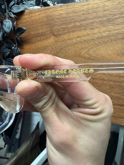 Chrome Hearts ‘Box Officer’ 18k Gold/Clear Frame Glasses