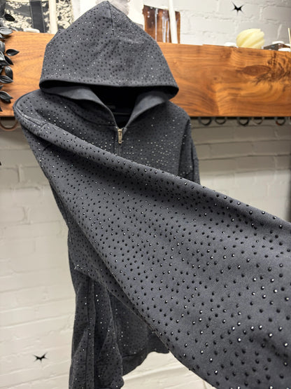 SS2023 Balenciaga ‘Crystal Embellished’ Rhinestone Zip-Up Hoodie