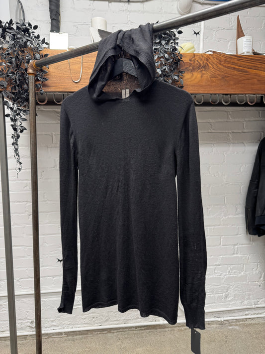 SS2015 Rick Owens ‘Faun’ Black Cashmere Hoodie