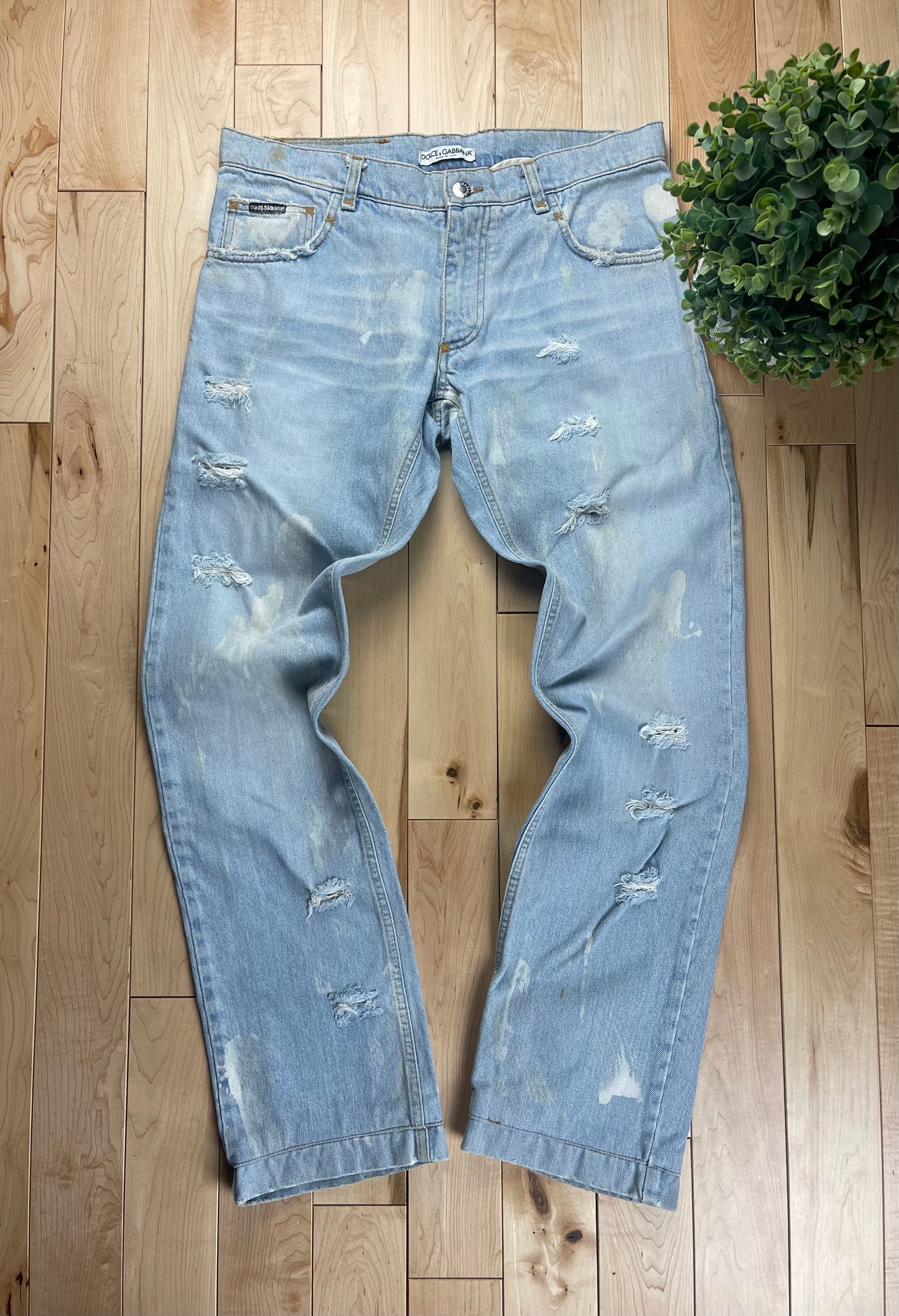 Dolce & Gabbana ‘Mainline’ Light Wash Bootcut Denim