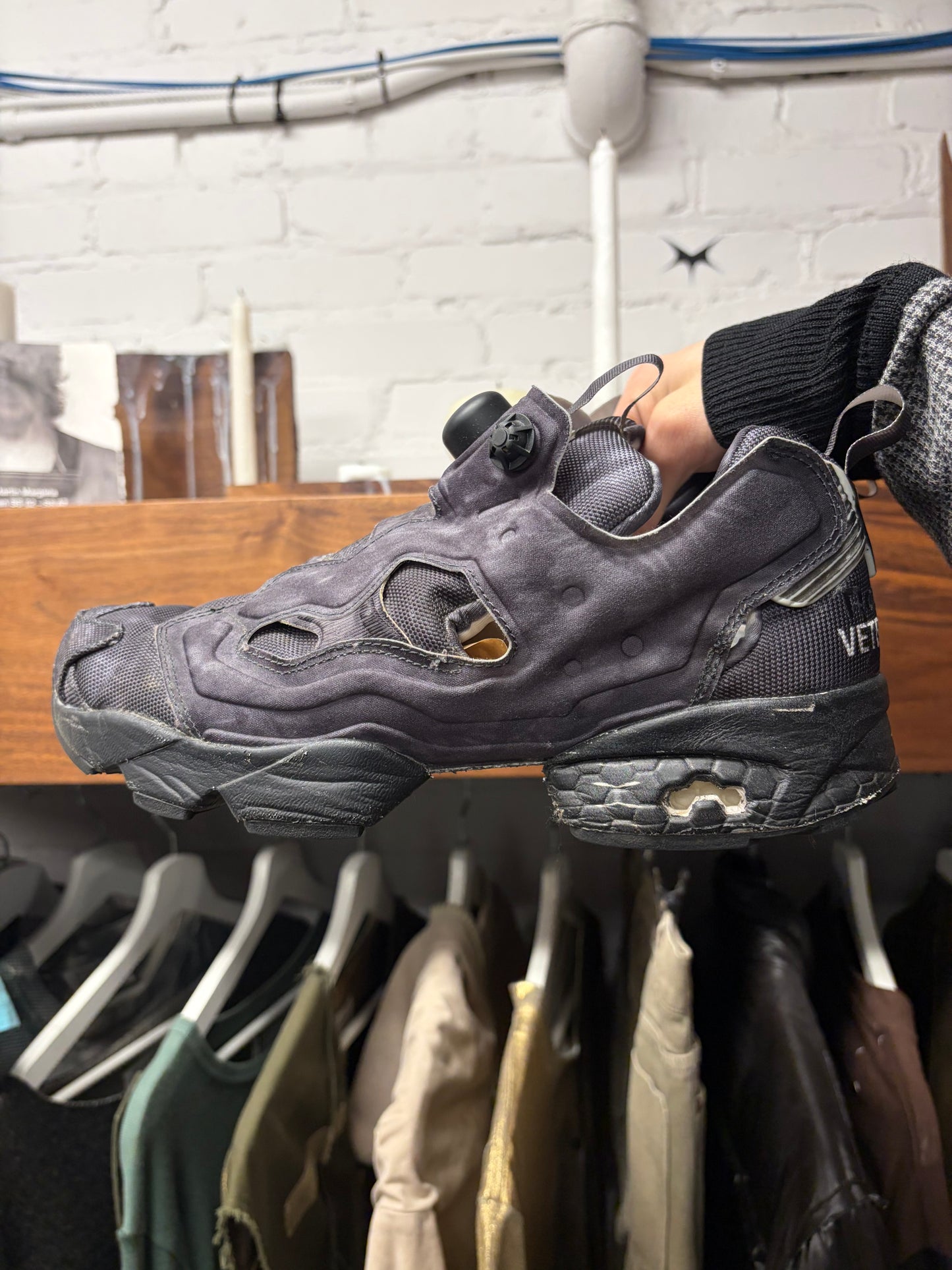 Vetements x Reebok Dark Purple ‘Instapump’ Low Top Sneakers