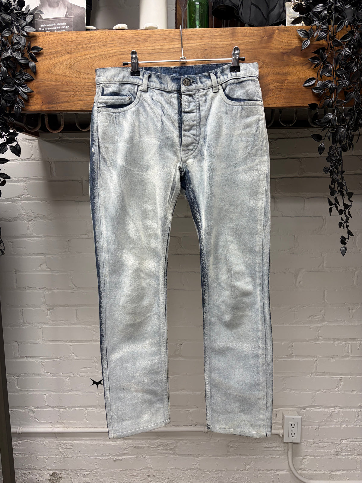 Maison Margiela ‘Paint Coated’ White Skinny Jeans