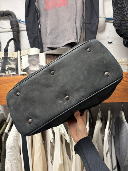 Chrome Hearts Woven Pony Hair ‘Slouchy Mo’ Massive Dagger Black Handbag