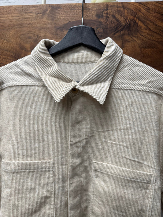 Rick Owens Mainline ‘Natural’ Tan Corduroy Work Shirt